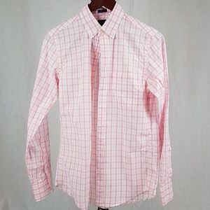 J. Crew Slim Fit Windowpane Pattern Pink Shirt XS